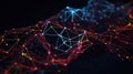 Ai generative. Network connection of points and lines