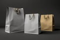 AI GENERATIVE, neutral shopping bag mock-up on black background