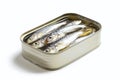 ai generative open sardine can white background Royalty Free Stock Photo