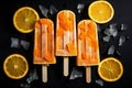 Ai generative. Orange ice cream pop stickles Royalty Free Stock Photo
