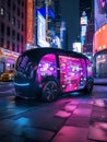 AI Generative photo of Self-driving car navigating through a cityscape