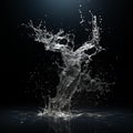 AI Generative photo of A stream of water rising from the ground dancing,