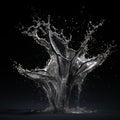 AI Generative photo of A stream of water rising from the ground dancing,