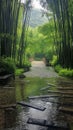 AI generative photography Beautiful house in a rural biome forest