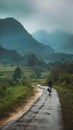 AI generative photography, In this enchanting spring scene,rice terraces