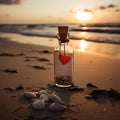 Image created from AI, beautiful love concept Romantic, love letter, love glass jar Royalty Free Stock Photo