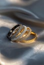 AI Generative photos of diamond rings, expensive gemstone rings Elegant, worn as jewelry and engagement rings,