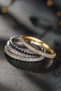 AI Generative photos of diamond rings, expensive gemstone rings Elegant, worn as jewelry and engagement rings,