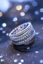 AI Generative photos of diamond rings, expensive gemstone rings Elegant, worn as jewelry and engagement rings,