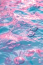 Pink-tinted water surface with light reflections and bubbles. Royalty Free Stock Photo