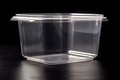 Ai Generative Plastic food container on a black background. Plastic container for food