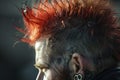 ai generative punk mohawk hairstyle Royalty Free Stock Photo