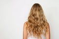 Ai generative. Rear view of a girl with beautiful long blonde hair