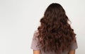 Ai generative. Rear view of a girl with beautiful long dark hair