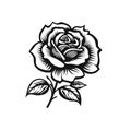 Rose logo line art