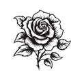 Rose logo line art