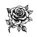 Rose logo line art