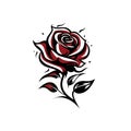 Rose logo line art