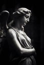 AI Generative - Serene Sentinels: Peaceful Angel Statues
