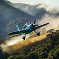 Aerial Crop Spraying in South American Highlands AI-generated