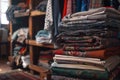 ai generative stack of folded clothes