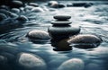 Ai generative. Stack of pebble stones