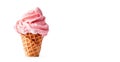 AI generative. Strawberry ice cream in a waffle cone