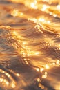 The sun's golden light creates a vibrant dance on gentle water ripples. Royalty Free Stock Photo