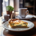 AI generative Traditional french quiche Lorraine with eggs