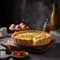 AI generative Traditional french quiche Lorraine with eggs