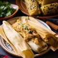 AI generative Traditional mexican tamale dish on a plate