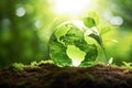 AI generative. World environment and earth day concept with glass globe