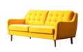 Ai generative. Yellow modern sofa on white Royalty Free Stock Photo