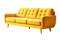 Ai generative. Yellow modern sofa on white Royalty Free Stock Photo