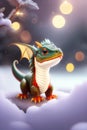 ai generator, artificial intelligence, neural network image. the new year of the dragon 2024. bright lizard, little dragon