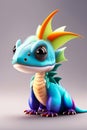ai generator, artificial intelligence, neural network image. the new year of the dragon 2024. bright lizard, little dragon