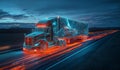 AI generator image of Advanced High-Tech Concept, Big Semi Truck with Cargo