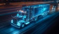 AI generator image of Advanced High-Tech Concept, Big Semi Truck with Cargo