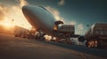 AI generator image of cargo shipments arriving, Airways Boeing Loading Royalty Free Stock Photo