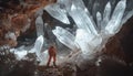 AI generator image of Inside the world largest crystal cave. Royalty Free Stock Photo