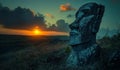 AI generator image of group of scientists at the forefront of exploring and preserving Easter Island\'s cultural