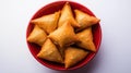 AI generator images of triangular samosas Royalty Free Stock Photo