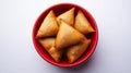 AI generator images of triangular samosas Royalty Free Stock Photo