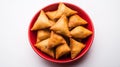 AI generator images of triangular samosas Royalty Free Stock Photo