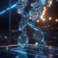 AI Genetic Engineering DNA Analysis Biotechnology Royalty Free Stock Photo