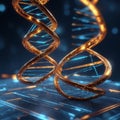 AI Genetic Engineering DNA Analysis Biotechnology Royalty Free Stock Photo