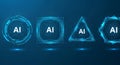 AI Geometric Shapes With Digital Network Overlay artificial intelligence Royalty Free Stock Photo