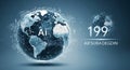 AI Global Network Artificial Intelligence World Data Connection Royalty Free Stock Photo