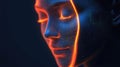 ai glowing style animated facial recognition scan Royalty Free Stock Photo