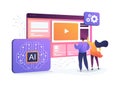 AI-Guided Self-Help Customer Service abstract concept vector illustration.